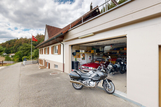 view of building exterior with a garage
