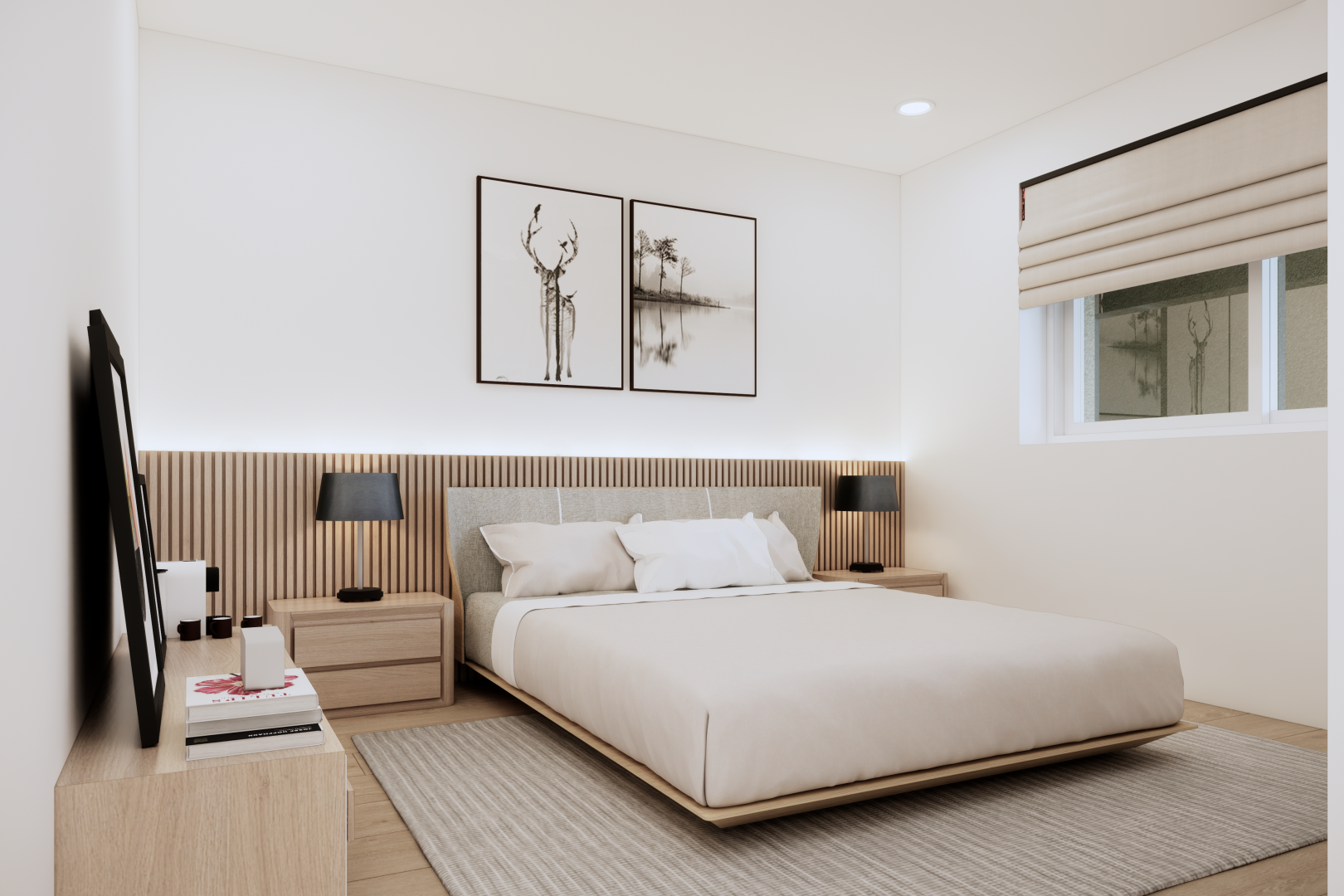 chambre avec éclairage encastré, cloison sèche, drywall, télévision, et inside property