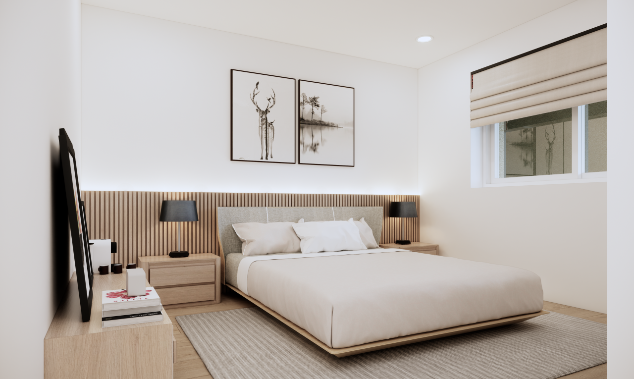 chambre avec éclairage encastré, cloison sèche, drywall, télévision, et inside property