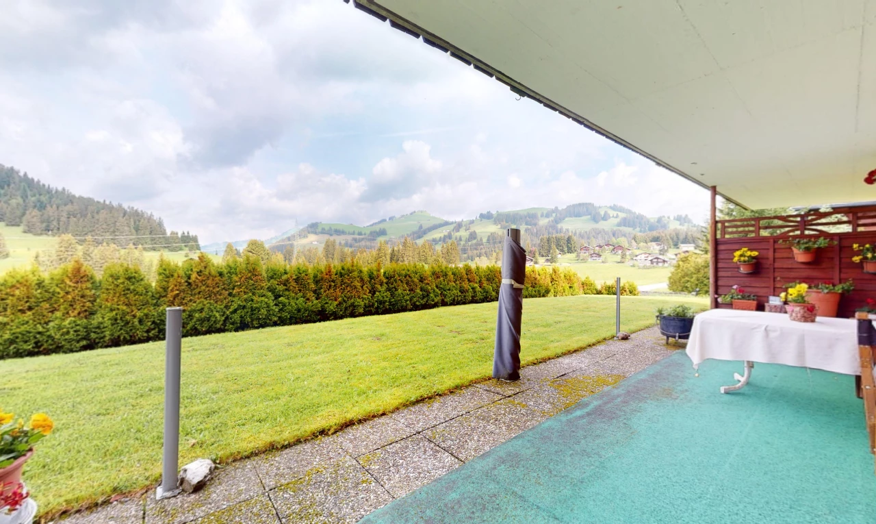 jardin avec pelouse, from property, vue sur la montagne, mountain view, et day time
