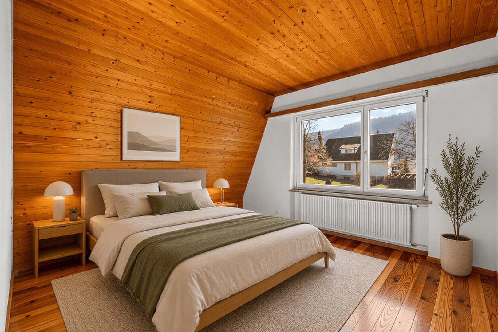 leerer raum mit wood ceiling, holzdecke, kühler, carpet, und teppich