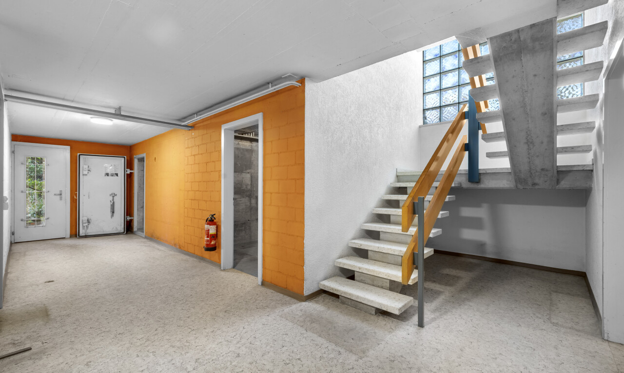 treppe mit treppen, natürliches licht, natural light, und inside property