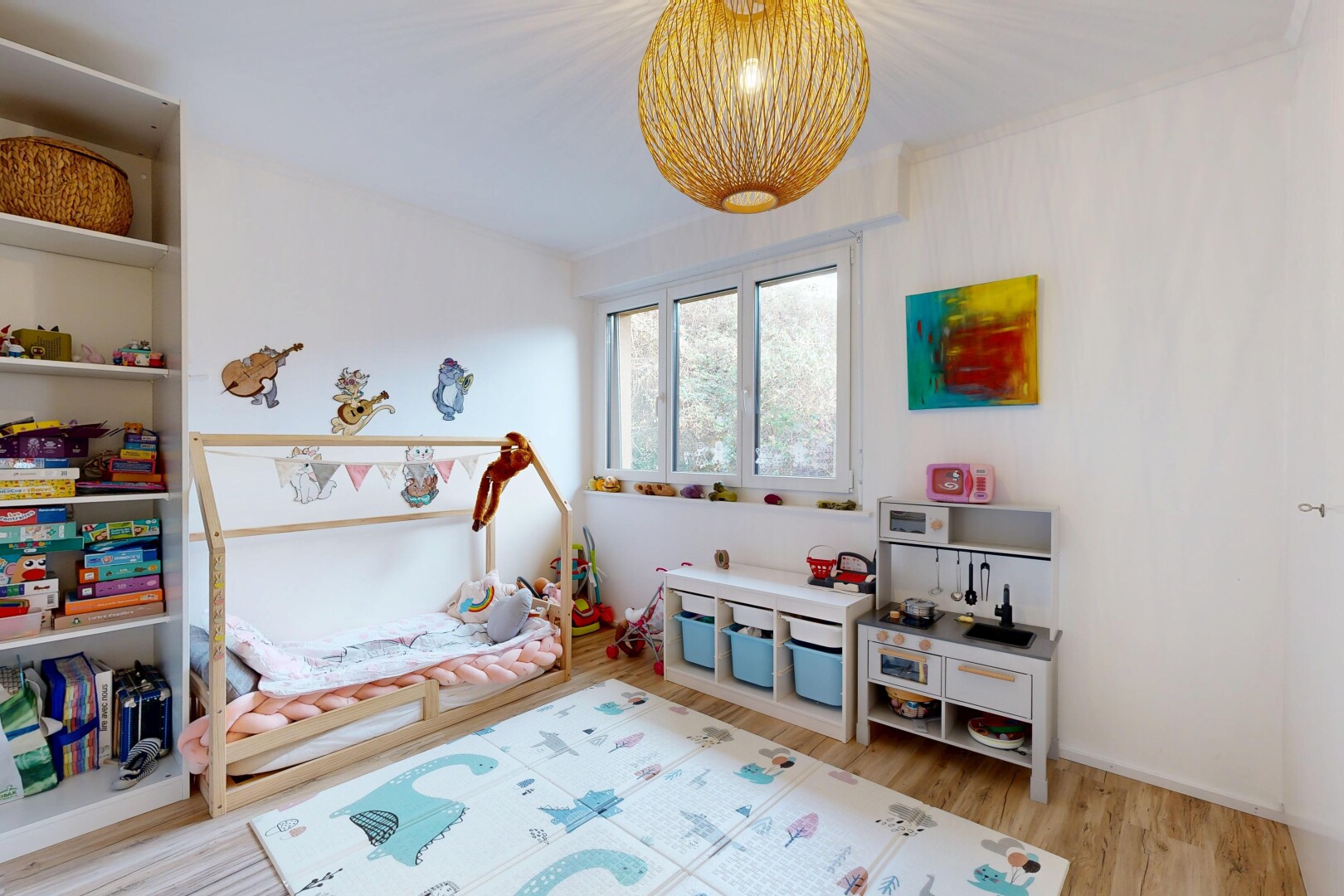 room / bedroom featuring light wood-style floors