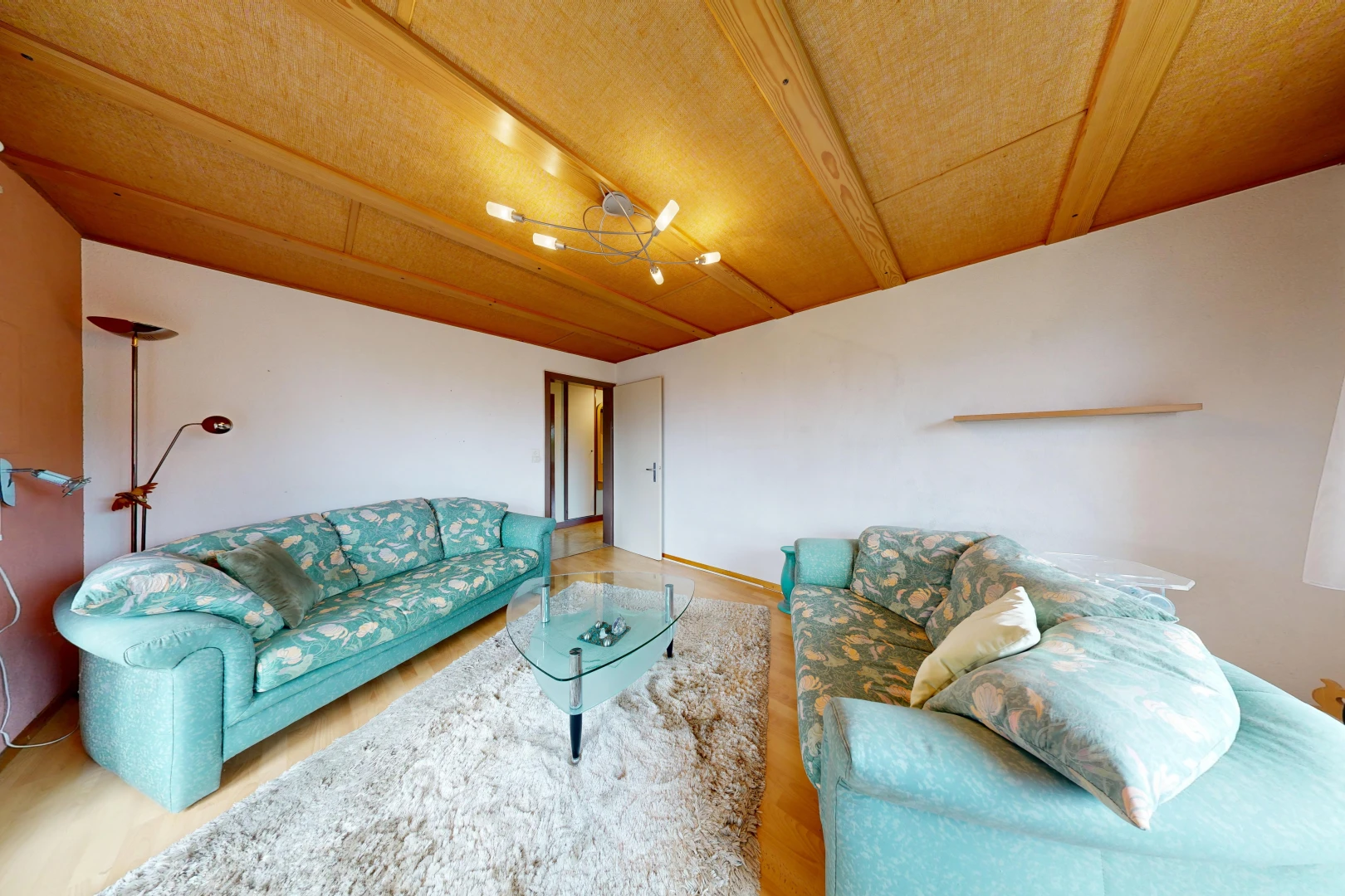 living area featuring light wood finished floors