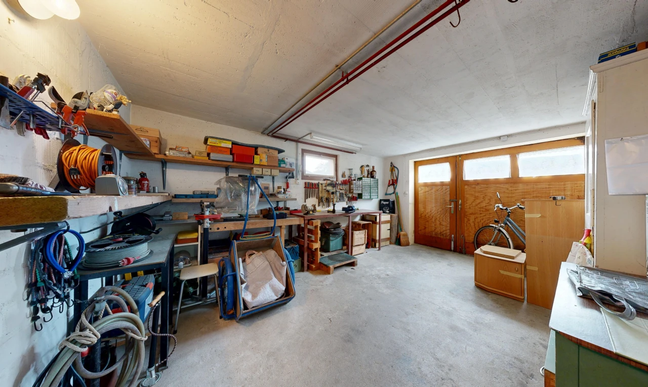 storage / pantry featuring a workshop area