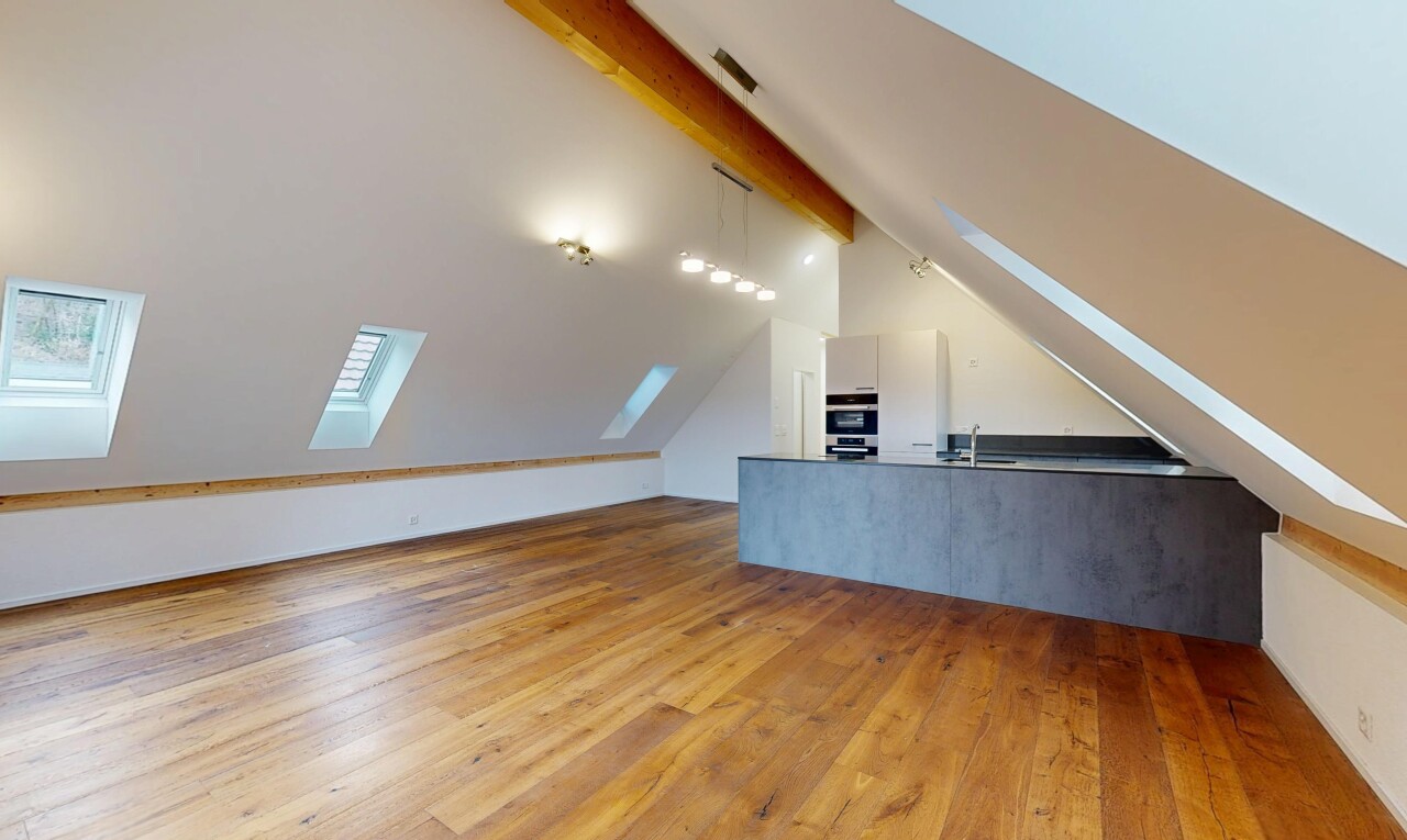 pièce vide avec puits de lumière, wood finish floor, sol en finition bois, drywall, et cloison sèche