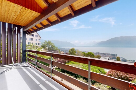 balcony with a mountain view