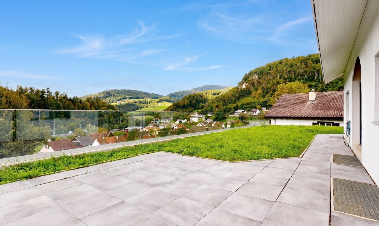 terrasse avec vue sur la montagne, mountain view, from property, day time, et terrasse