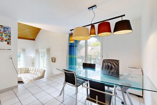 salon / salle à manger avec lumière naturelle, natural light, inside property, cloison sèche, et drywall