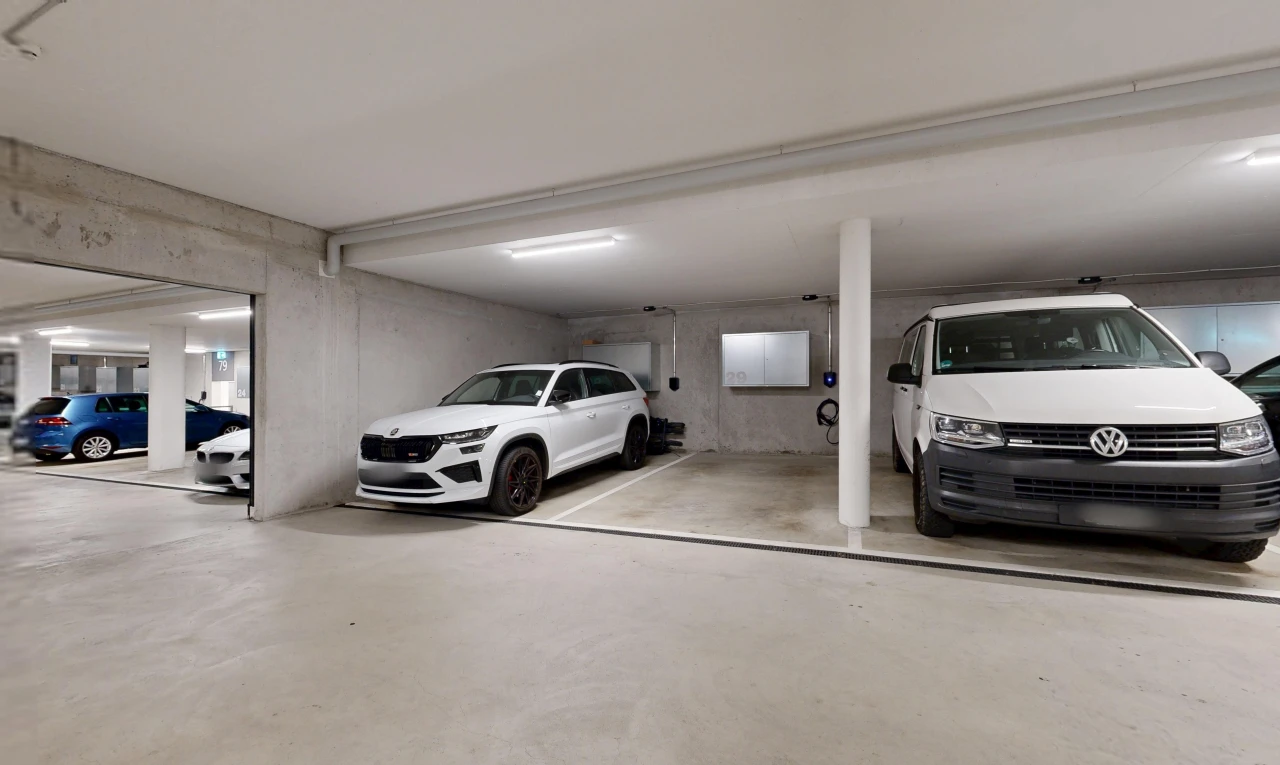 view of parking garage