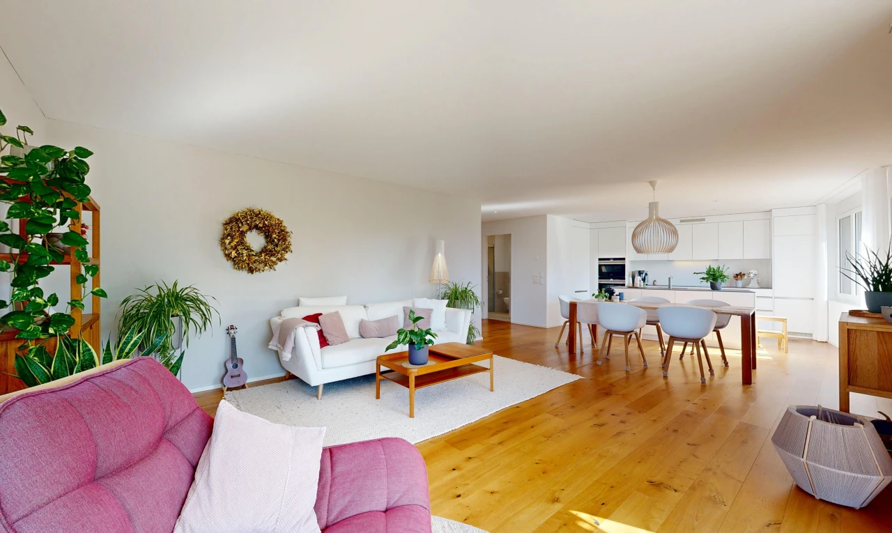 living area featuring light wood finished floors