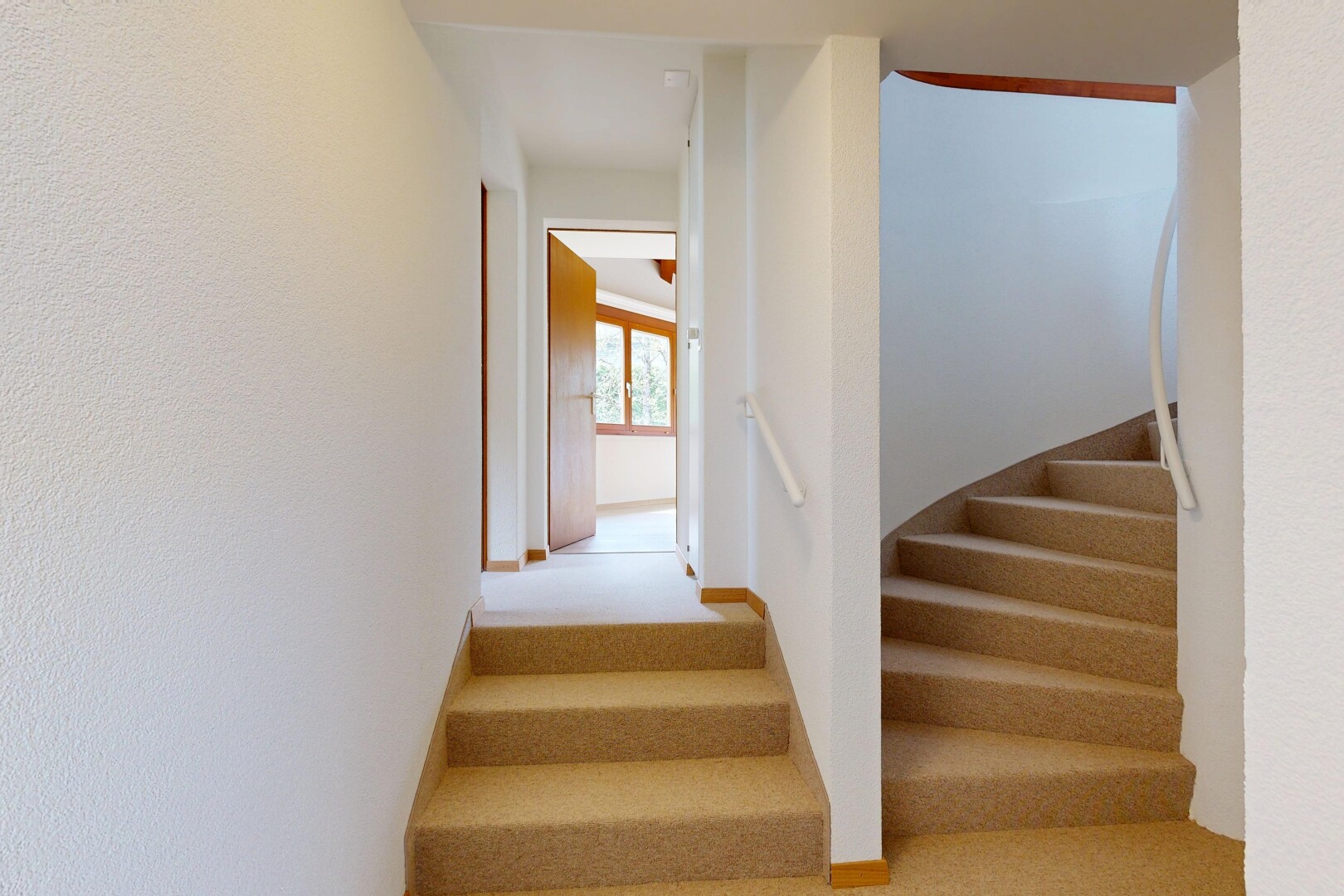 treppe mit treppen, natural light, natürliches licht, inside property, und carpet