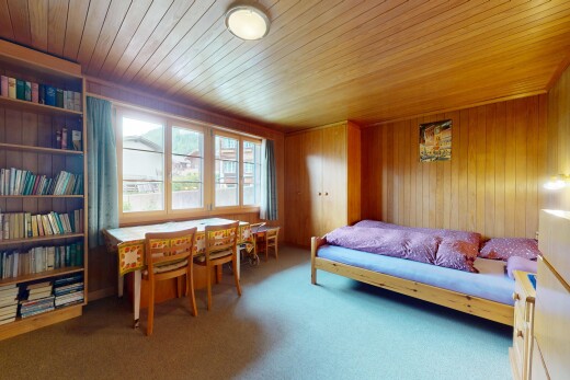 zimmer / schlafzimmer mit holzdecke, wood ceiling, natürliches licht, natural light, und inside property