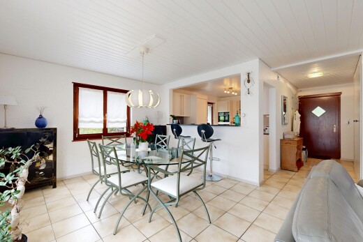 salon / salle à manger avec inside property, lumière naturelle, natural light, plafond en bois, et wood ceiling