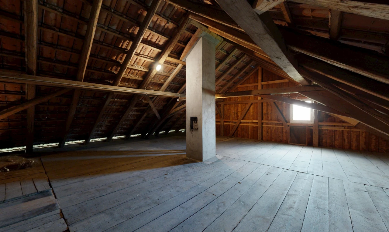pièce vide avec vaulted ceiling, plafond voûté, hardwood floor, lumière naturelle, et cathedral ceiling