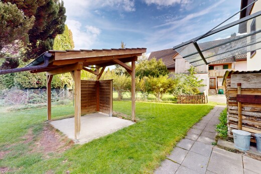 jardin avec pelouse, clôture, et day time