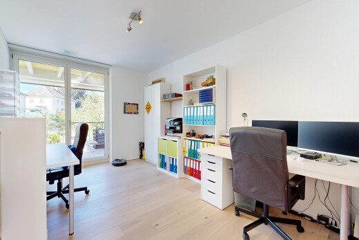 home office featuring light wood finished floors