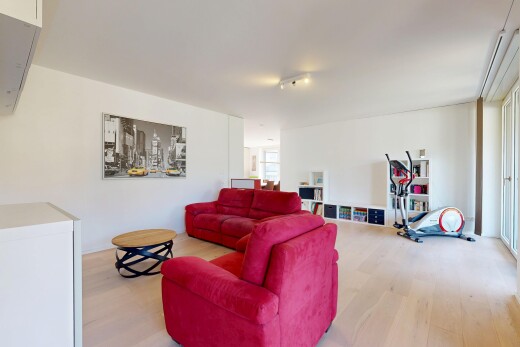living room with light wood-type flooring