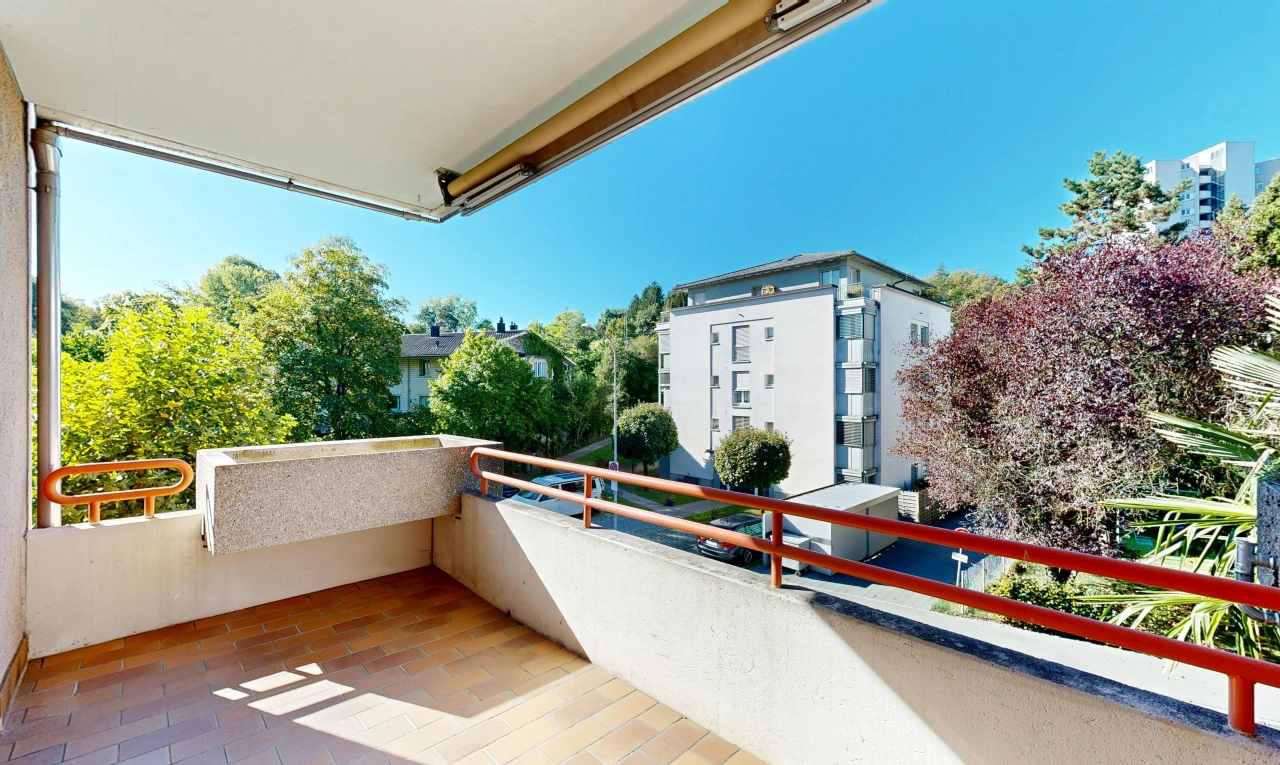 balkon mit balkon, day time, from property, und view focus