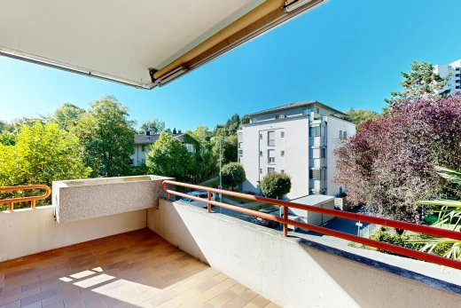 balkon mit balkon, day time, from property, und view focus