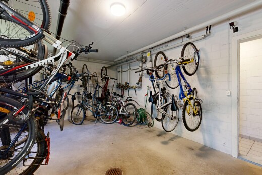 view of parking with bike storage