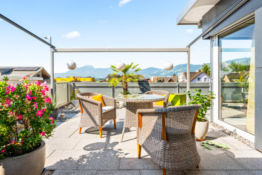 terrasse mit mountain view, blick auf die berge, from property, day time, und terrasse