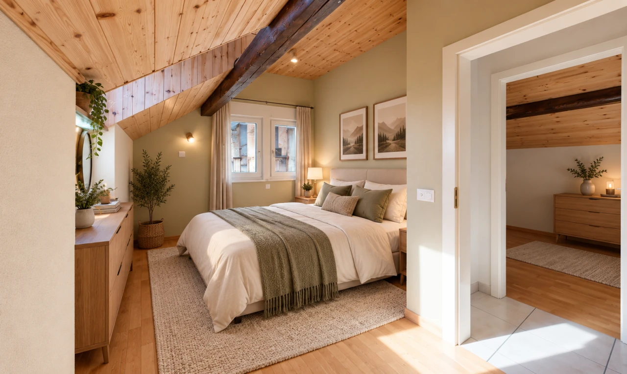 pièce vide avec plafond en bois, wood ceiling, sol en finition bois, wood finish floor, et high end ceiling