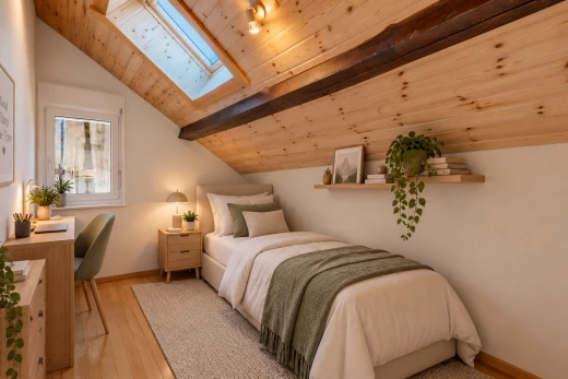 pièce vide avec puits de lumière, wood ceiling, plafond en bois, vaulted ceiling, et plafond voûté