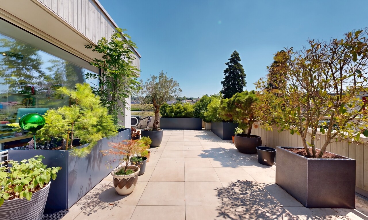 terrasse mit from property, day time, zaun, und terrasse