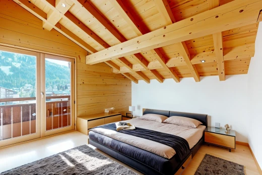 room / bedroom featuring wood walls, lofted ceiling with beams, and wooden ceiling