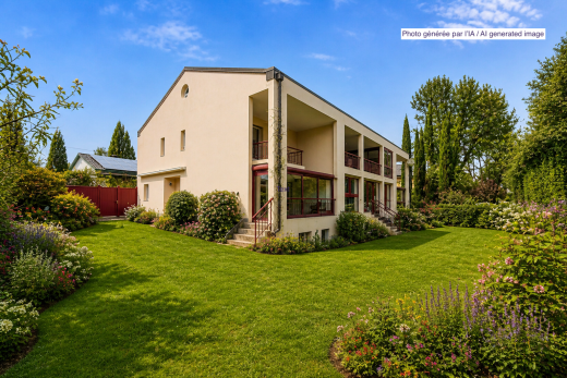 outdoor house with a balcony and stucco siding