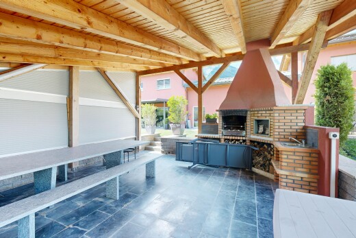terrasse avec cuisine extérieure, terrasse, et évier
