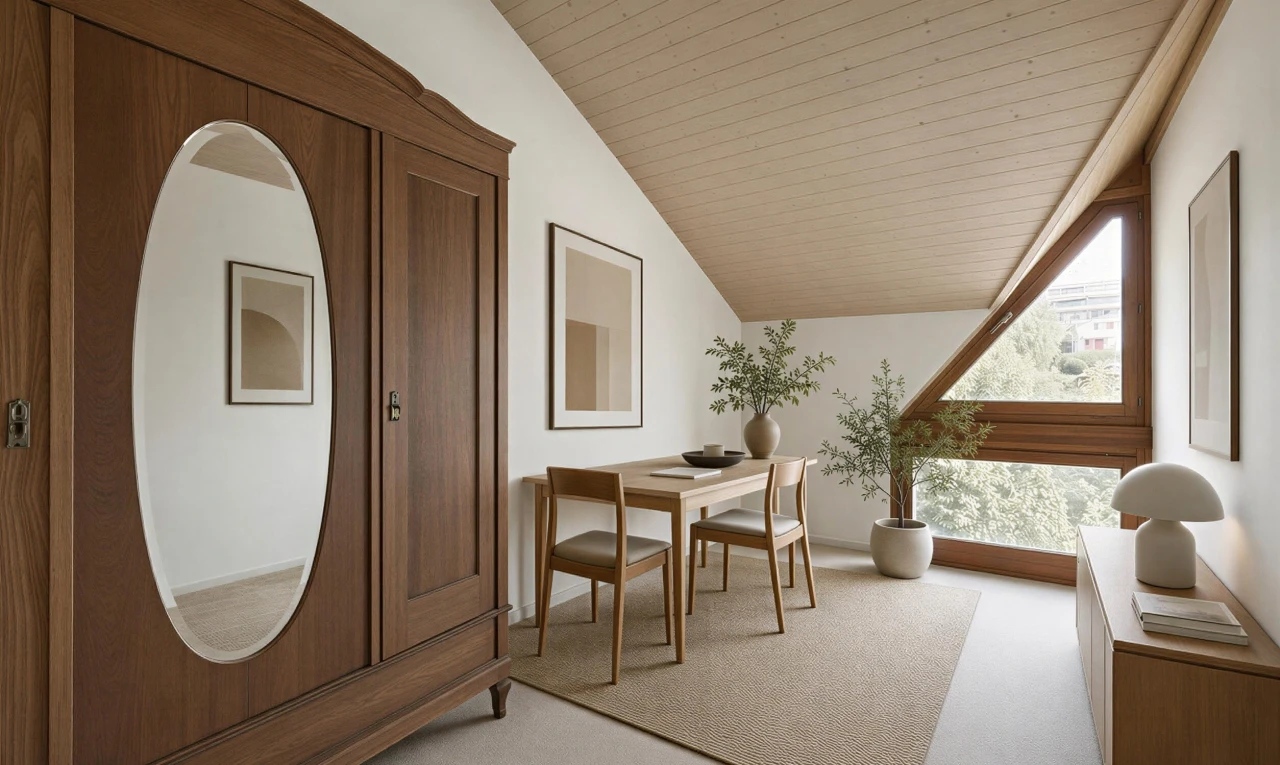 salle à manger avec vaulted ceiling, plafond voûté, wood ceiling, plafond en bois, et wood wall