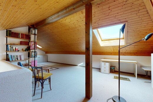 room / bedroom with wooden ceiling, carpet floors, lofted ceiling with skylight, and track lighting