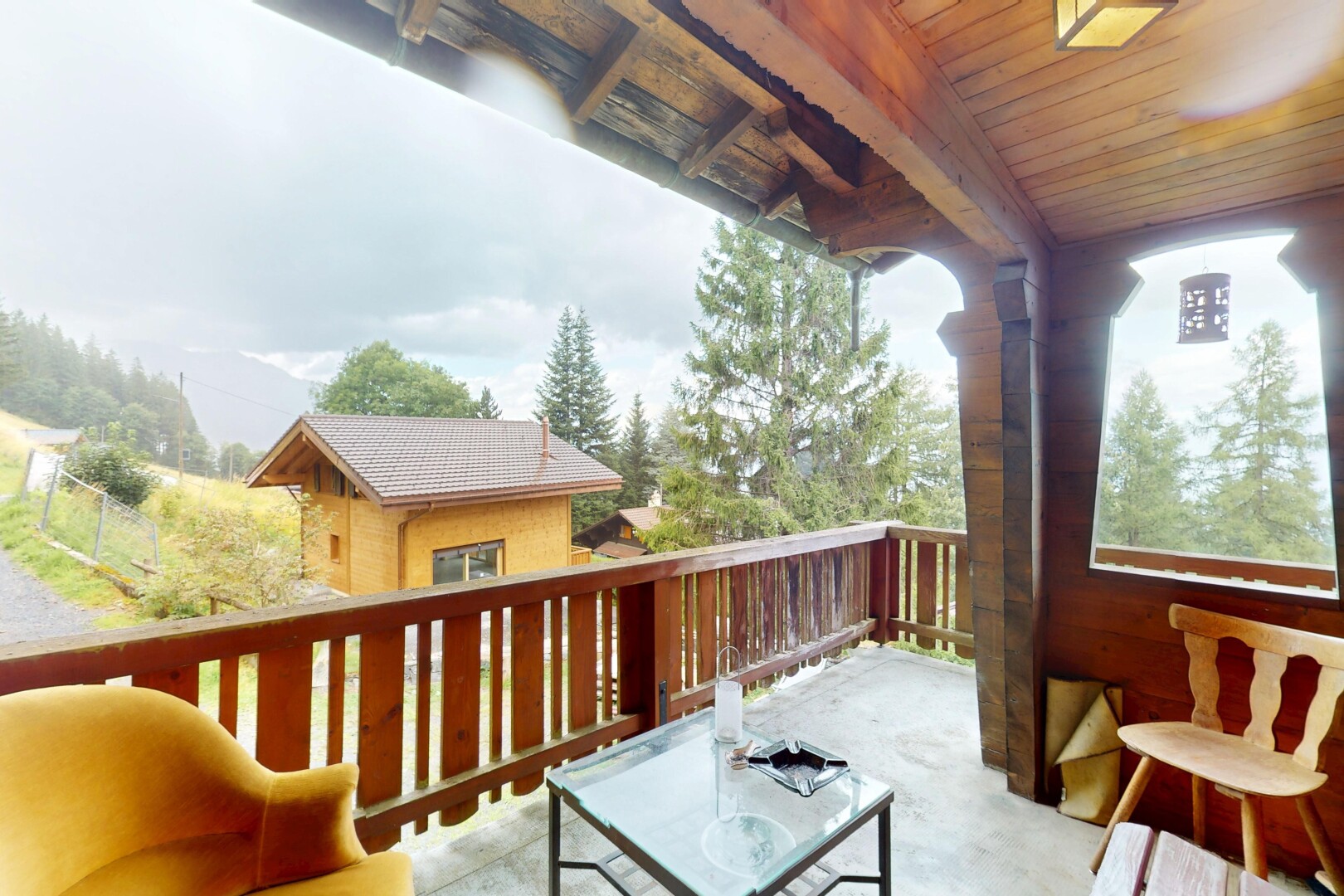 balkon mit from property und overcast
