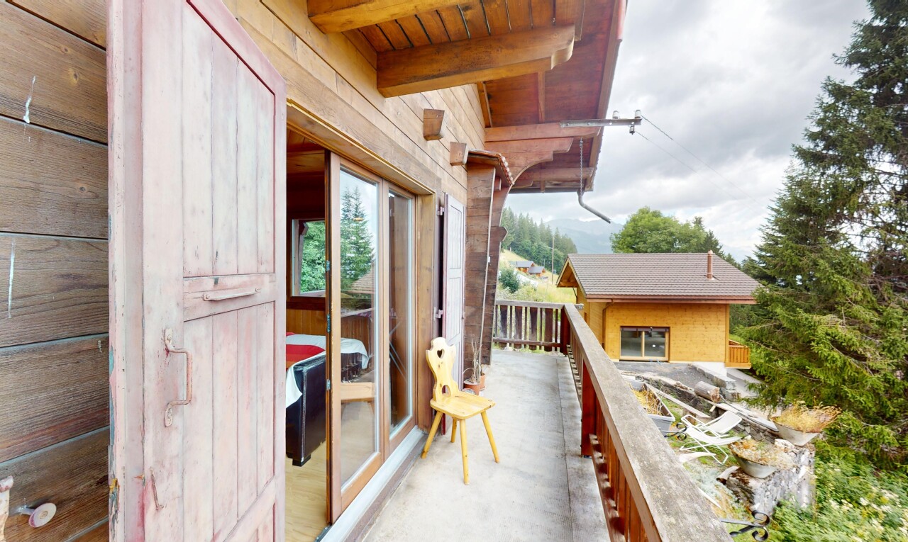 balkon mit overcast, balkon, und from property
