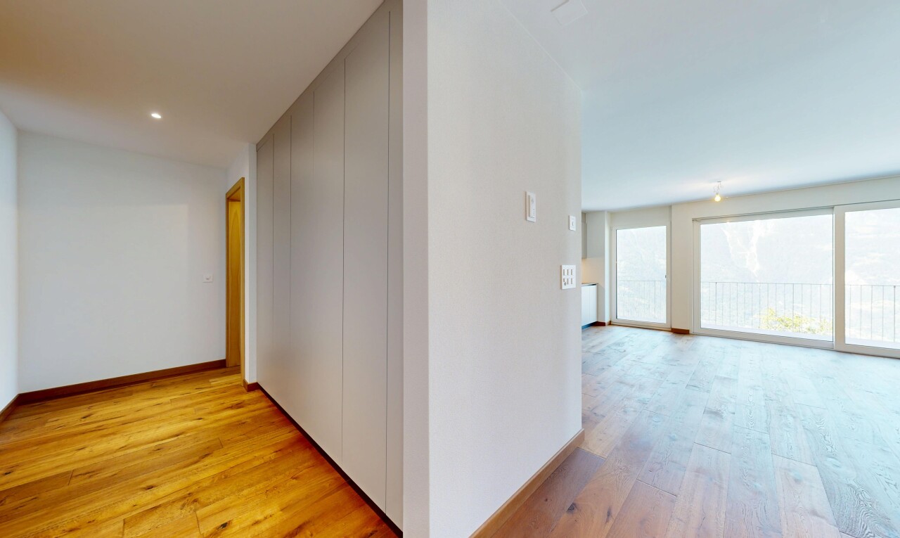 halle / korridor mit holzfußboden, wood finish floor, light floor, gipskartonwand, und drywall