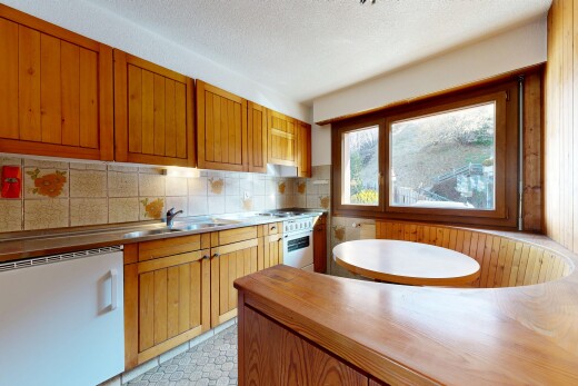 küche mit geschirrspülmaschine, arbeitsfläche, butcher block countertops, light floor, und light countertops