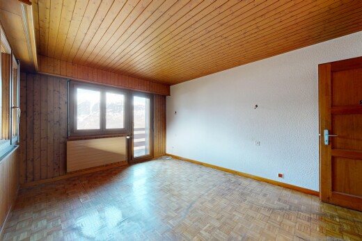 unfurnished room with wood ceiling and parquet flooring