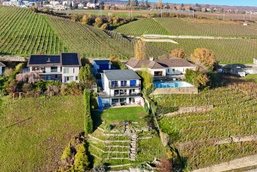 außenansicht mit orchard / agricultural view, blick auf obstgarten/agrarland, rural view, ländliche aussicht, und zaun