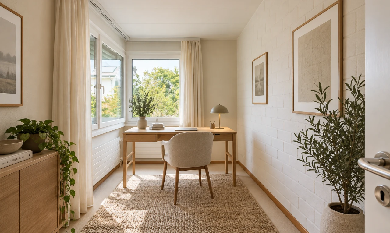 salle à manger avec virtually staged, inside property, baseboards wall, plinthes murales, et light floor