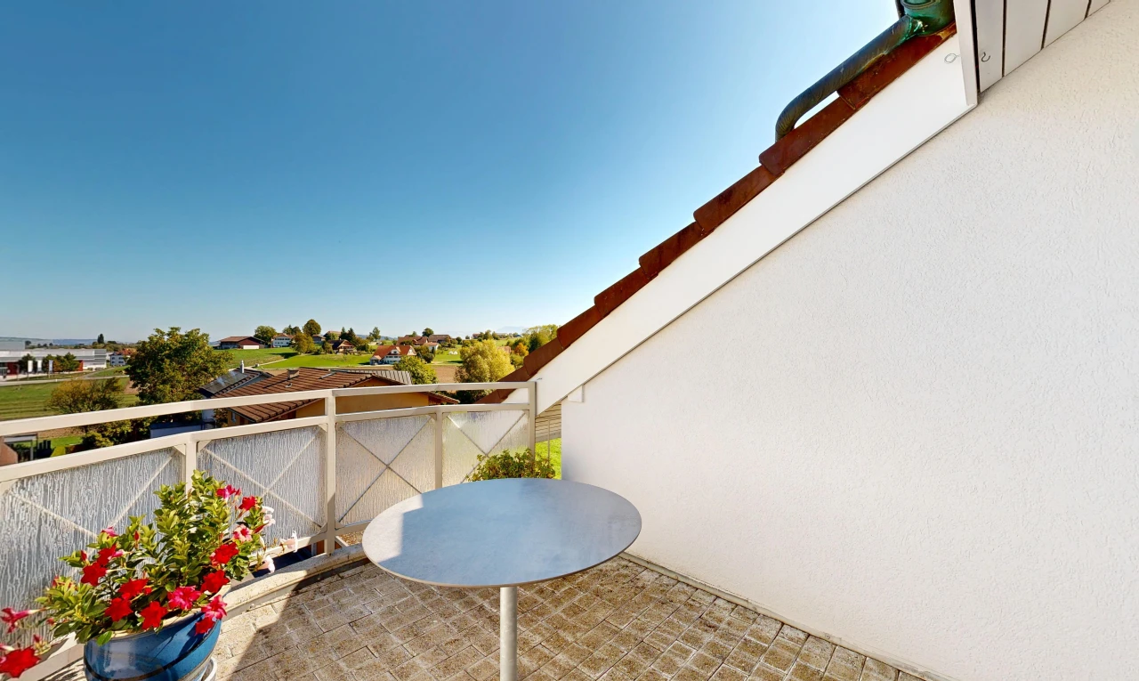 terrasse mit from property, day time, und zaun