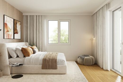 chambre avec inside property, wood finish floor, sol en finition bois, drywall, et cloison sèche