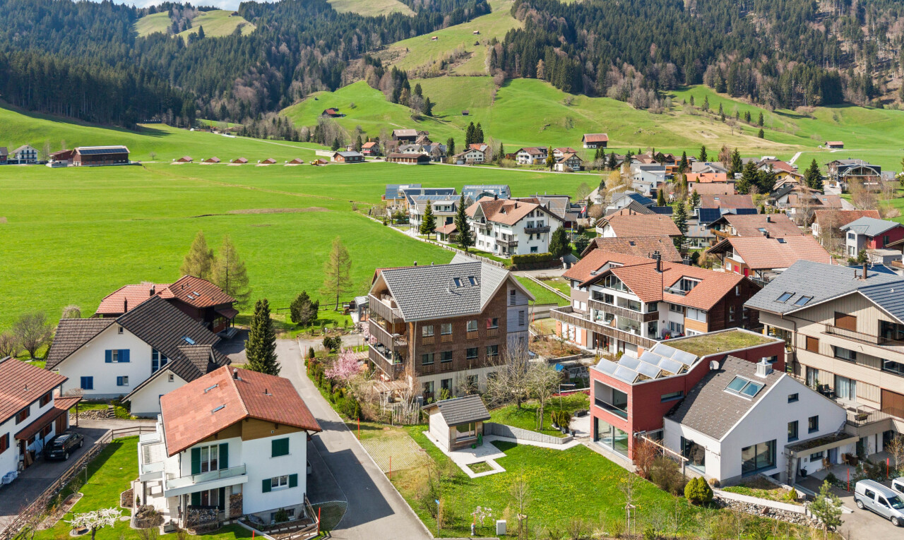 façade avec day time, aerial view, vue sur la forêt, forest view, et vue sur la montagne