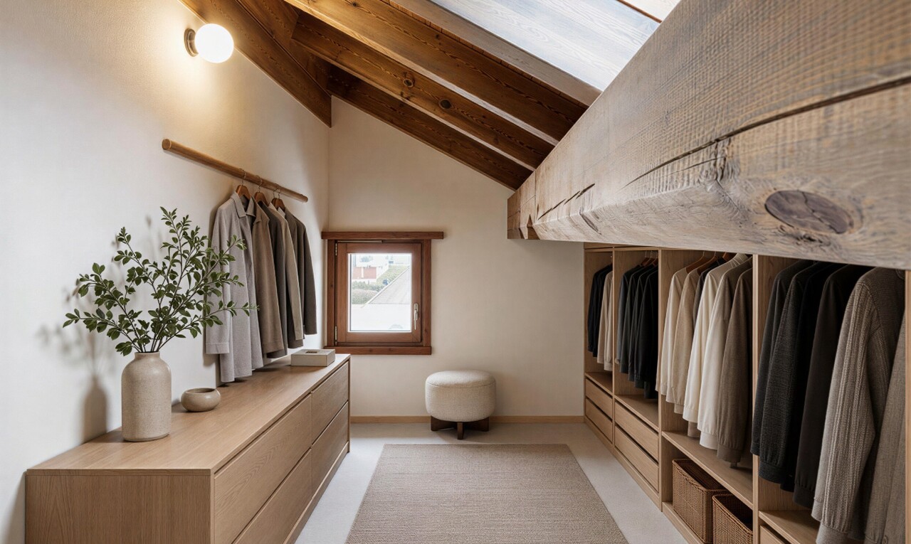 chambre avec plafond voûté, vaulted ceiling, lumière naturelle, natural light, et inside property