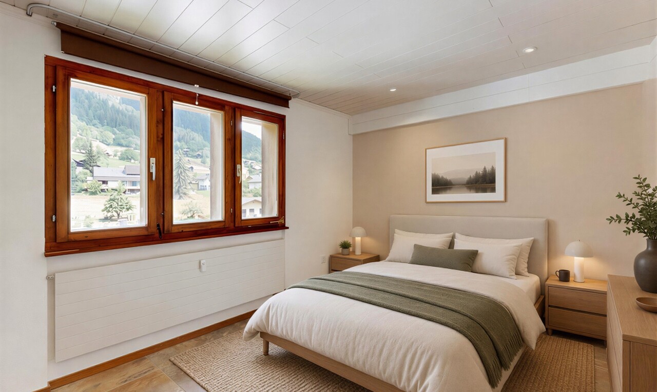 chambre avec inside property, lumière naturelle, natural light, moquette, et carpet