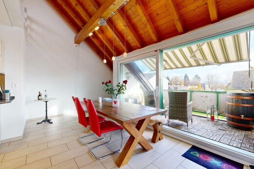 terrasse mit essbereich im freien