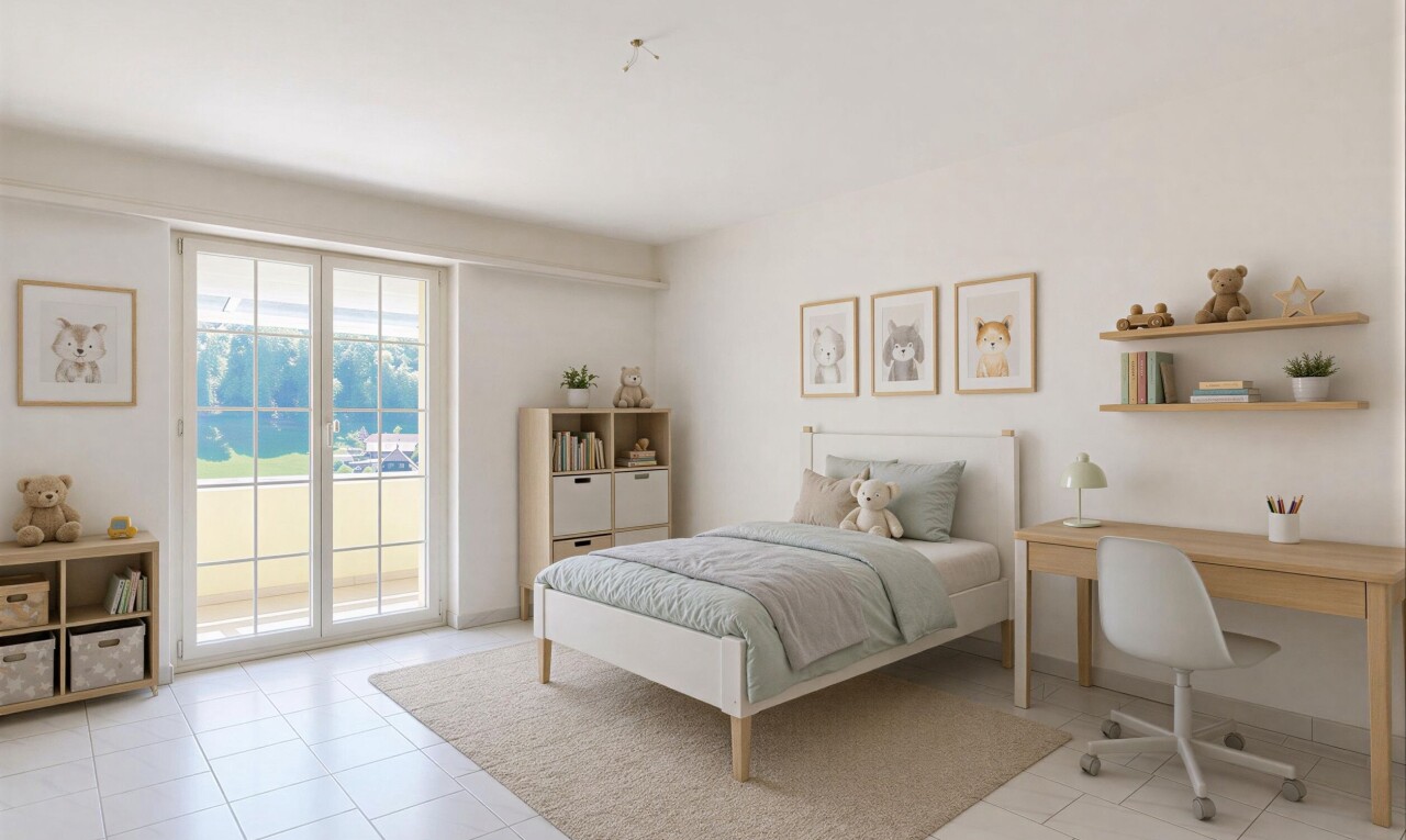 chambre avec accès à l'extérieur, inside property, natural light, lumière naturelle, et drywall