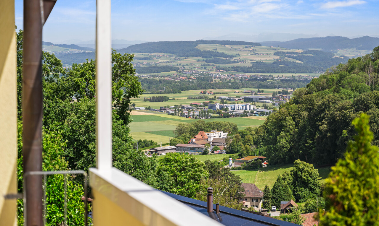 balcony with a mountain view