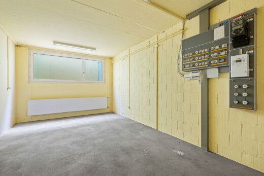empty room with concrete block wall